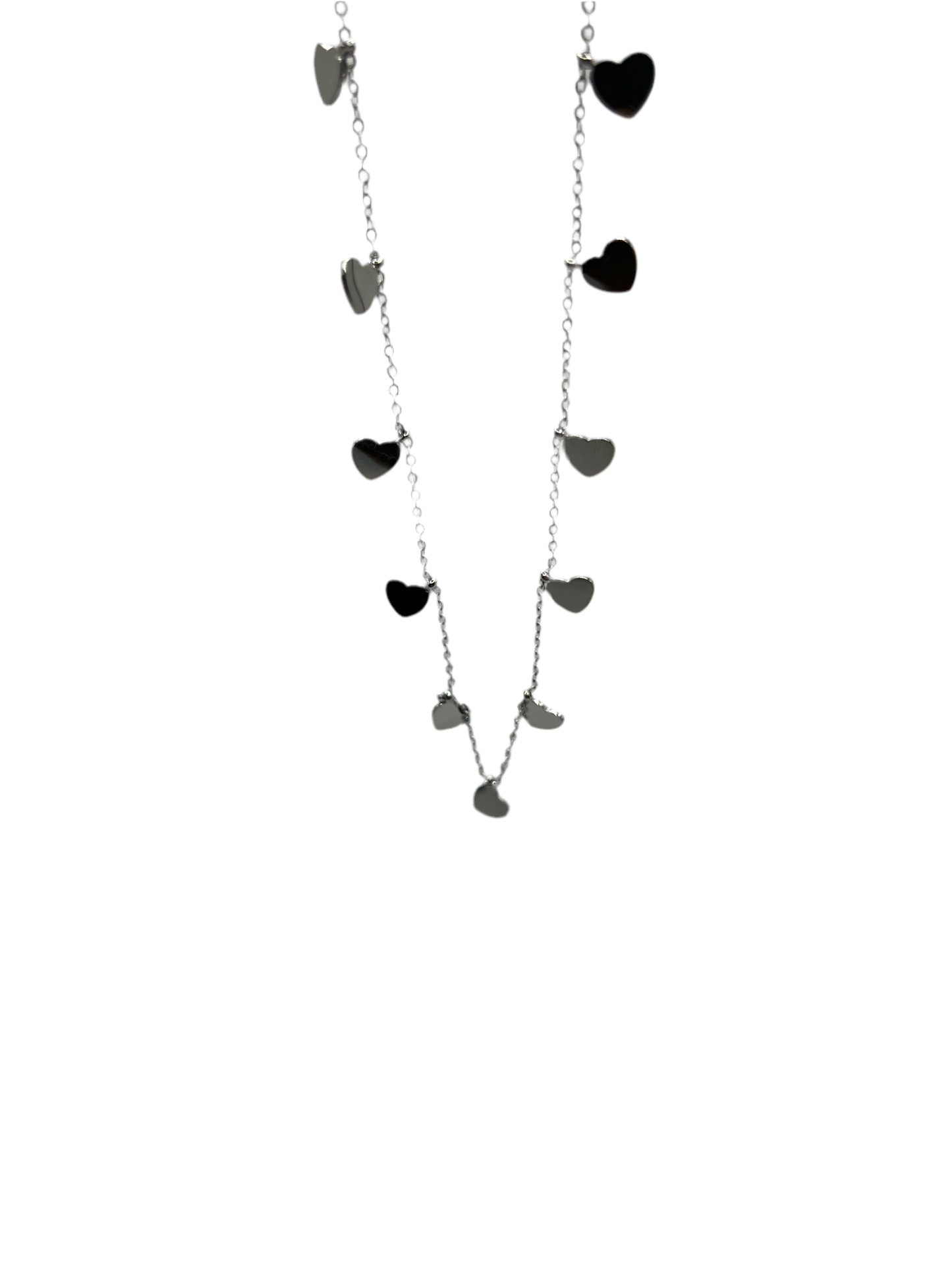 Collier acier multi pampilles motif cœur