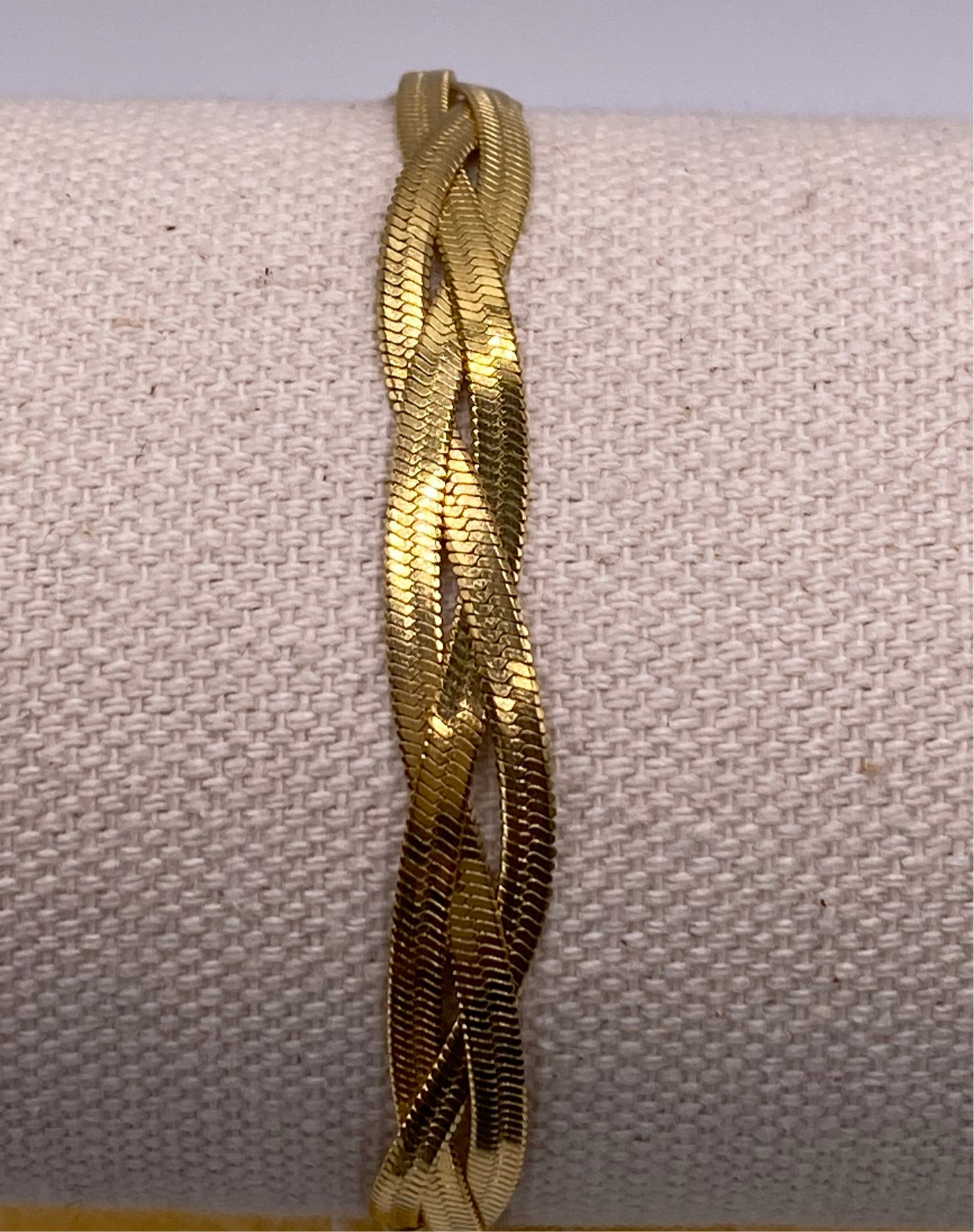 BRACELET ACIER JAUNE MIROIR TRESSE