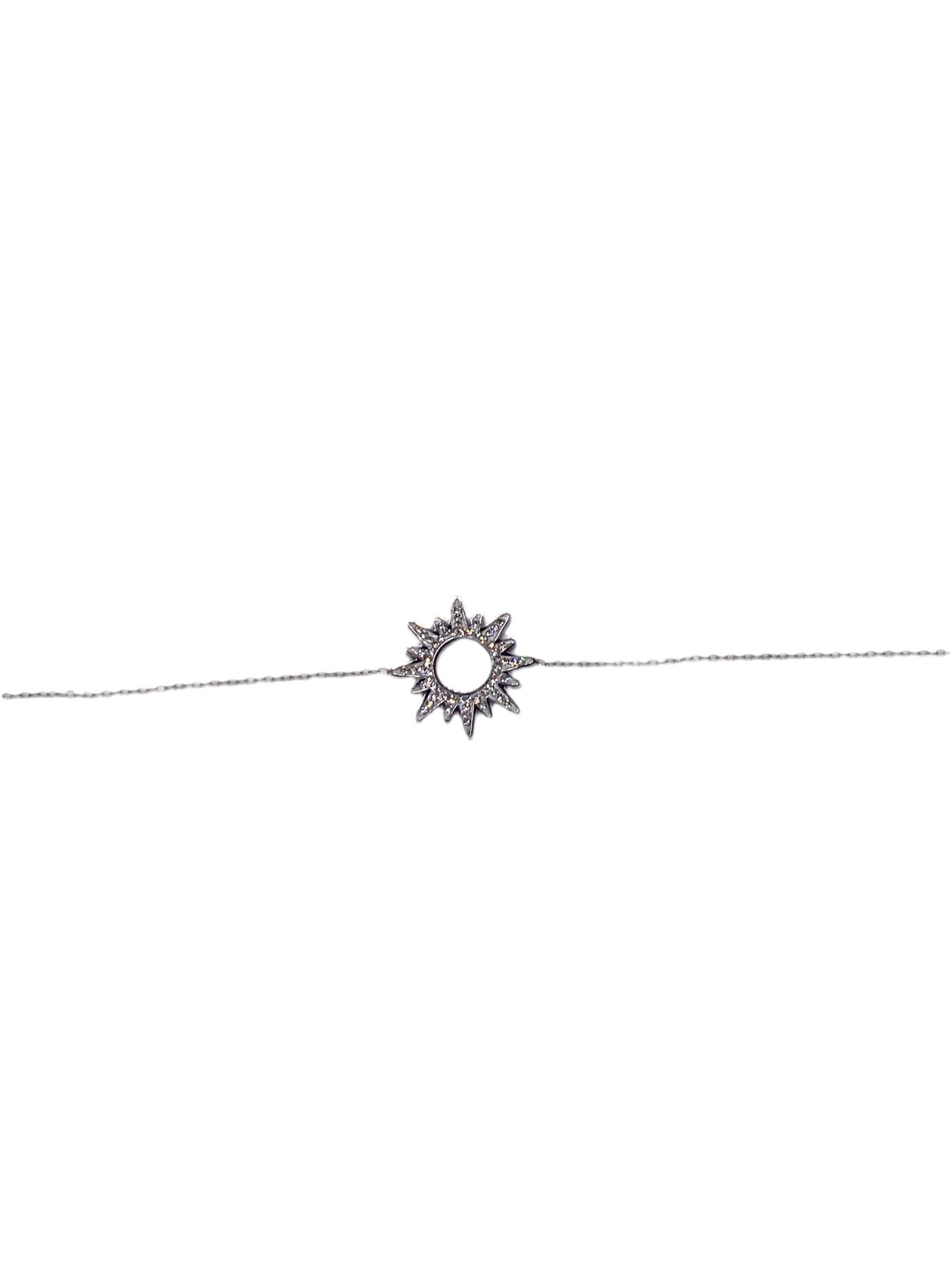 BRACELET ACIER MOTIF SOLEIL AVEC STRASS