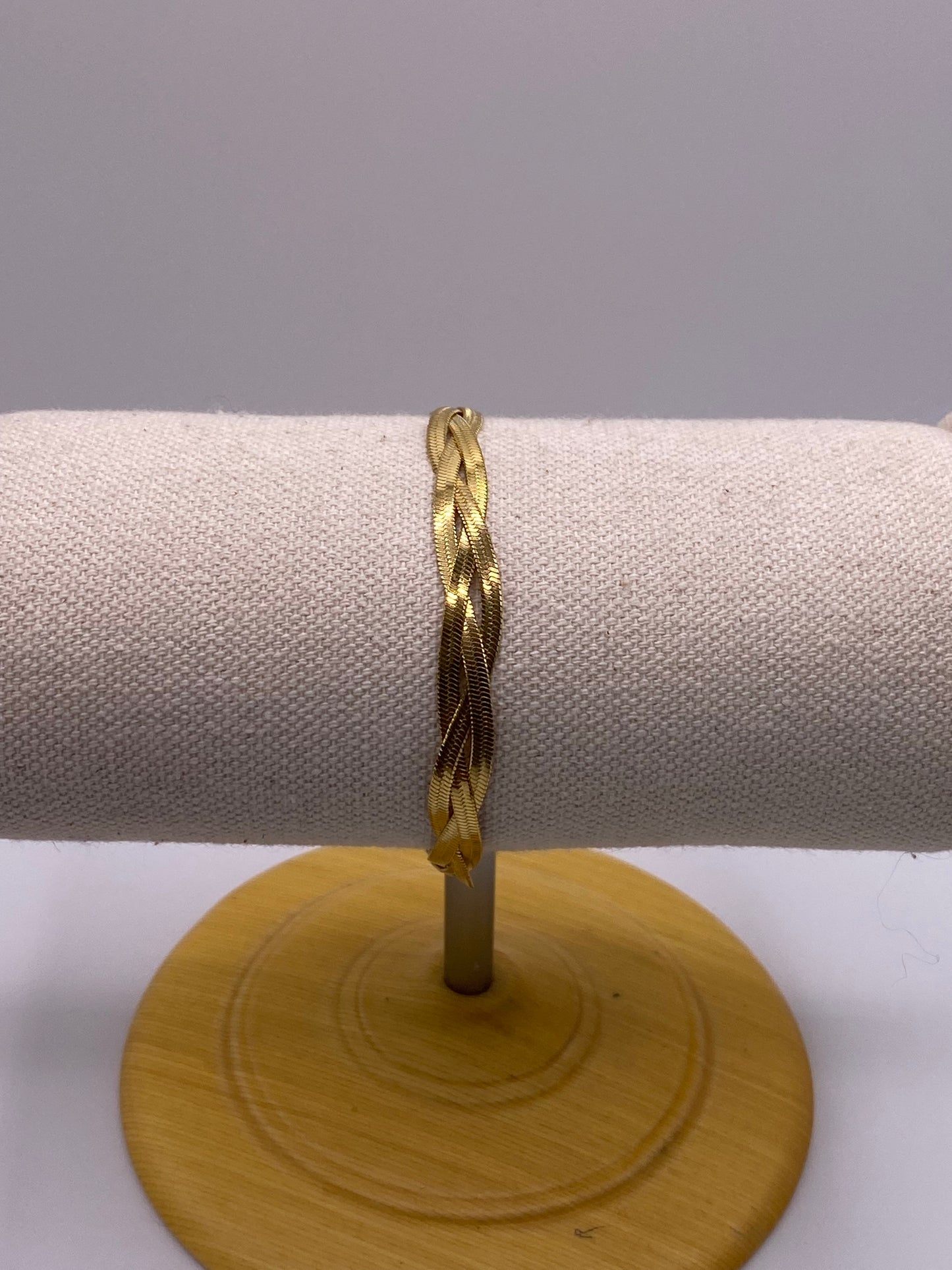 BRACELET ACIER JAUNE MIROIR TRESSE