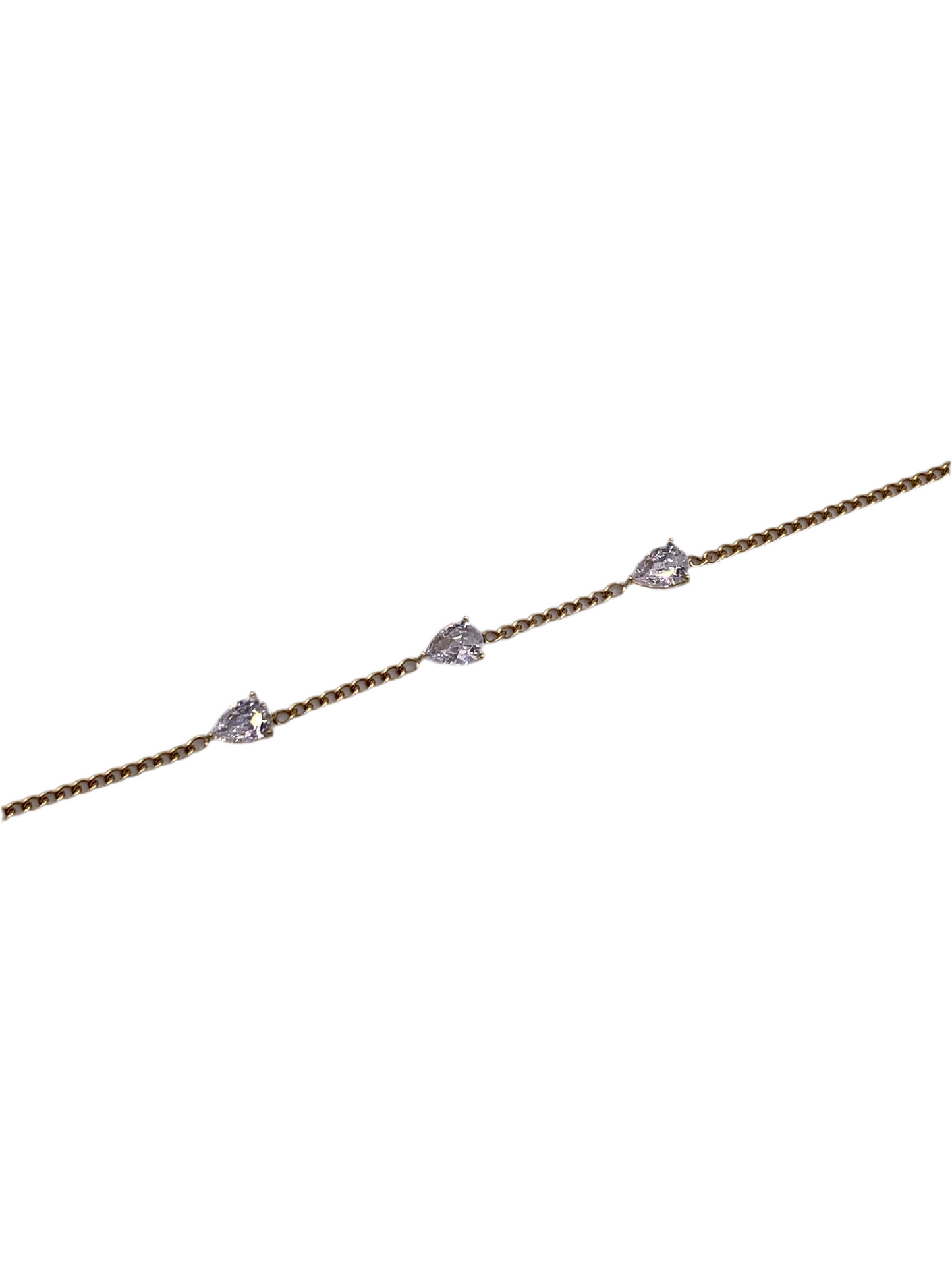 BRACELET ACIER TROIS GOUTTES STRASS BLANCS