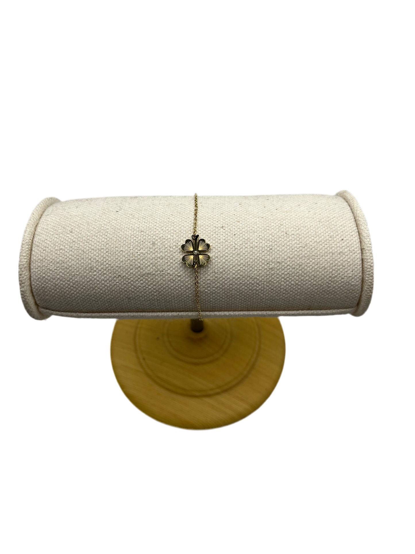 Bracelet jaune motif trèfles