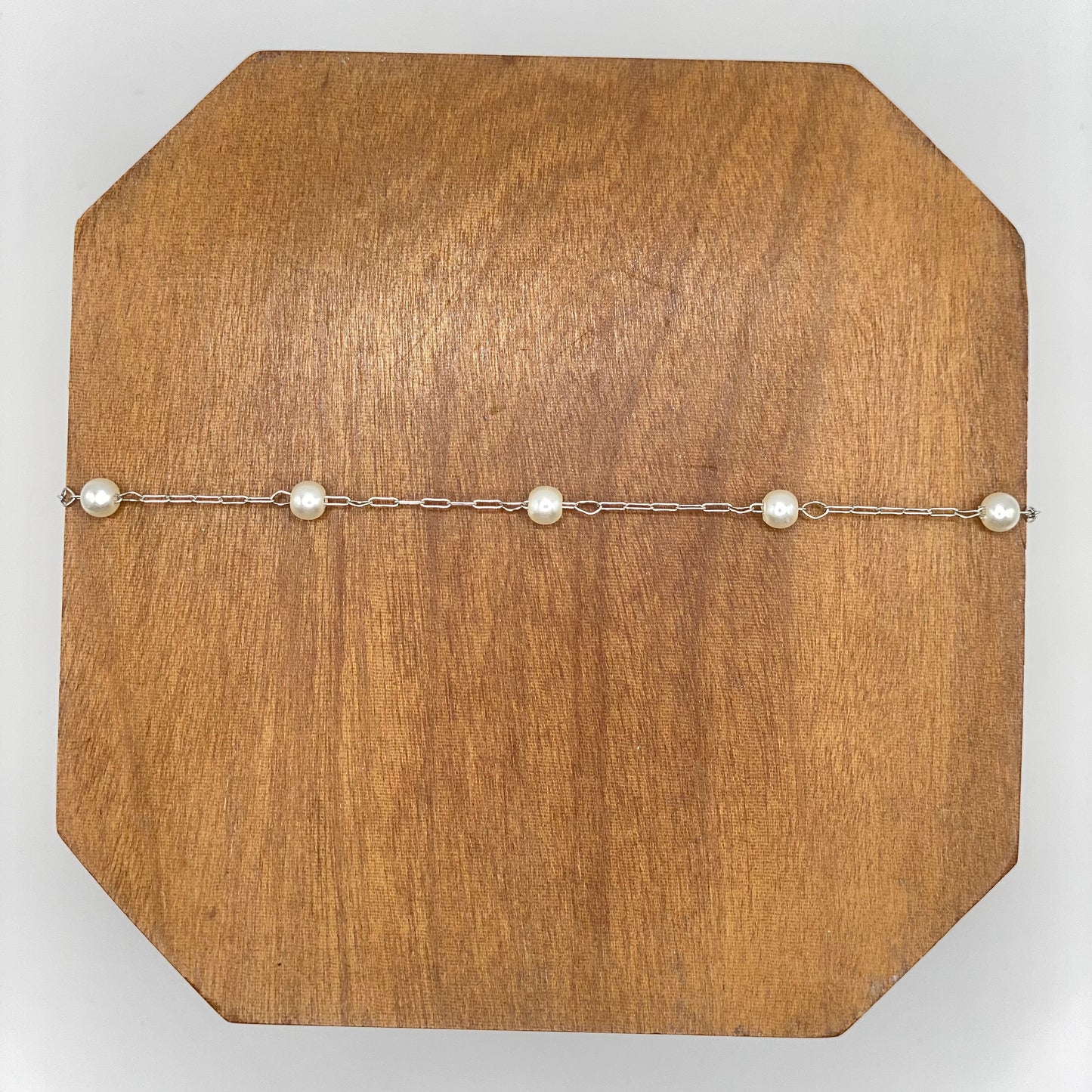 Bracelet acier imitation perle
