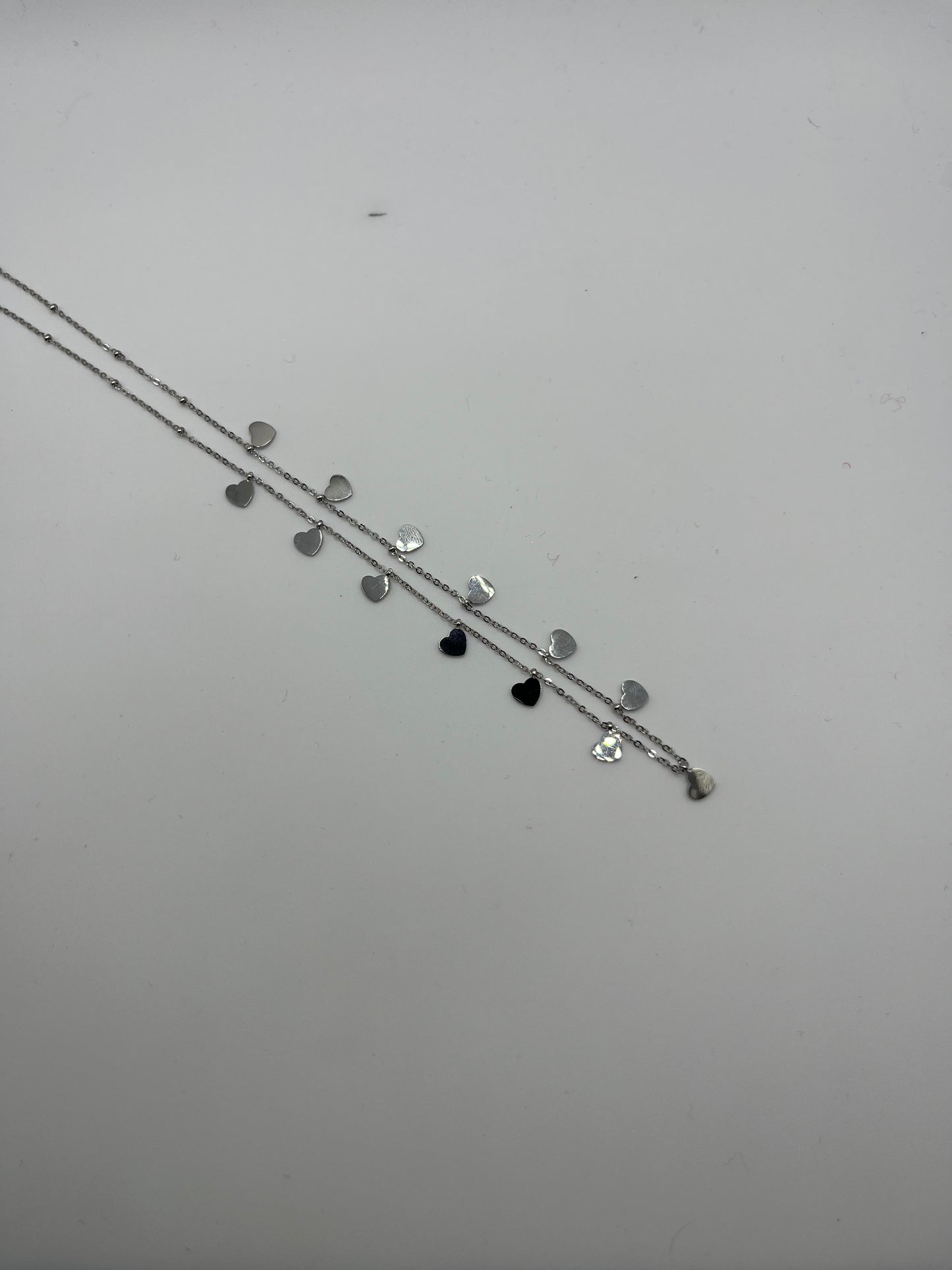 Collier acier multi pampilles motif cœur