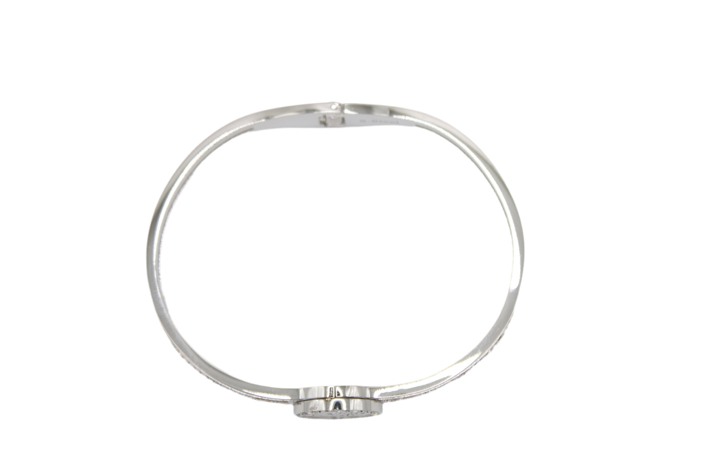 Bracelet jonc acier motif arbre de vie empierré
