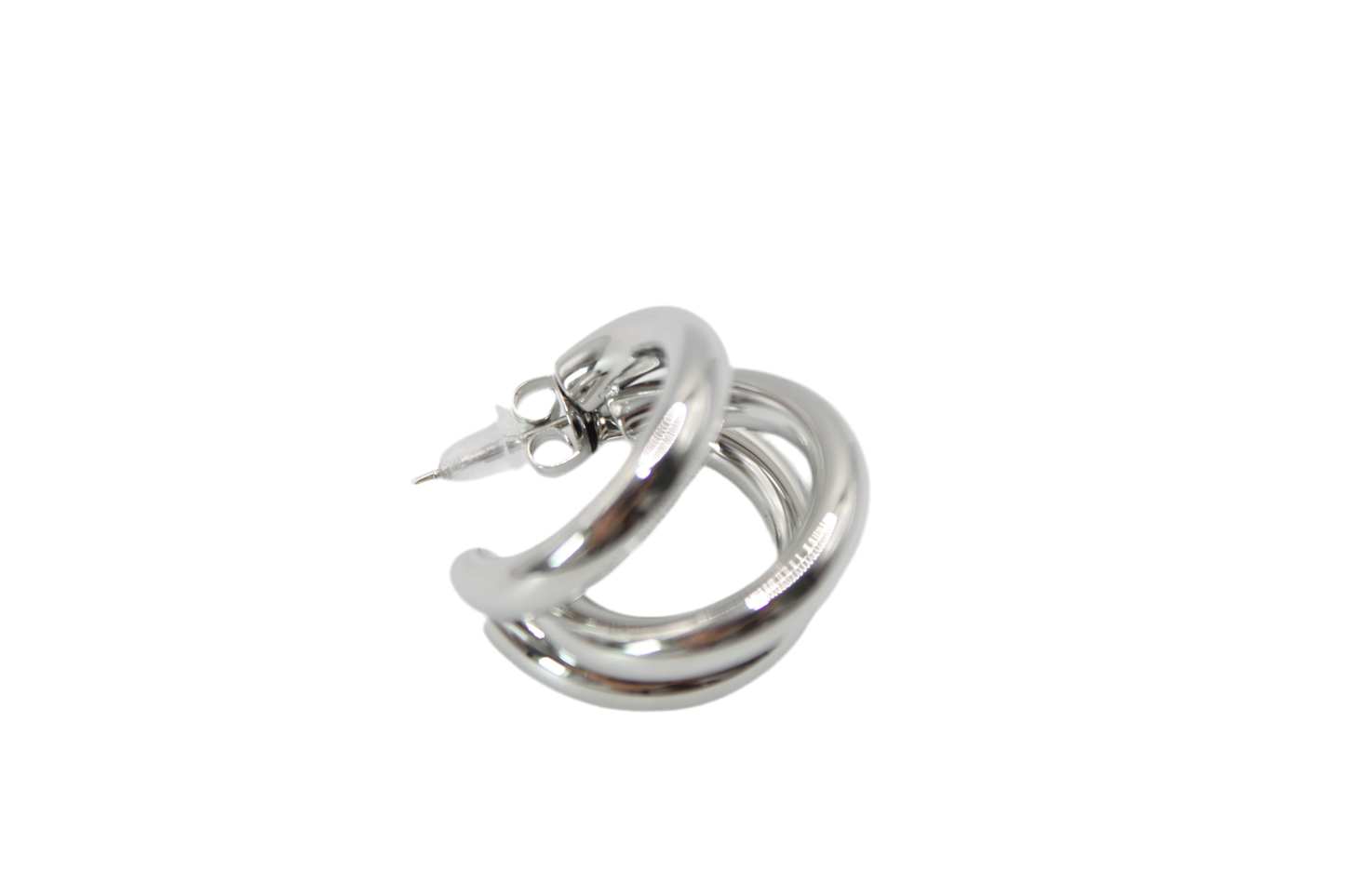 CREOLES ACIER BLANC 3 ANNEAUX