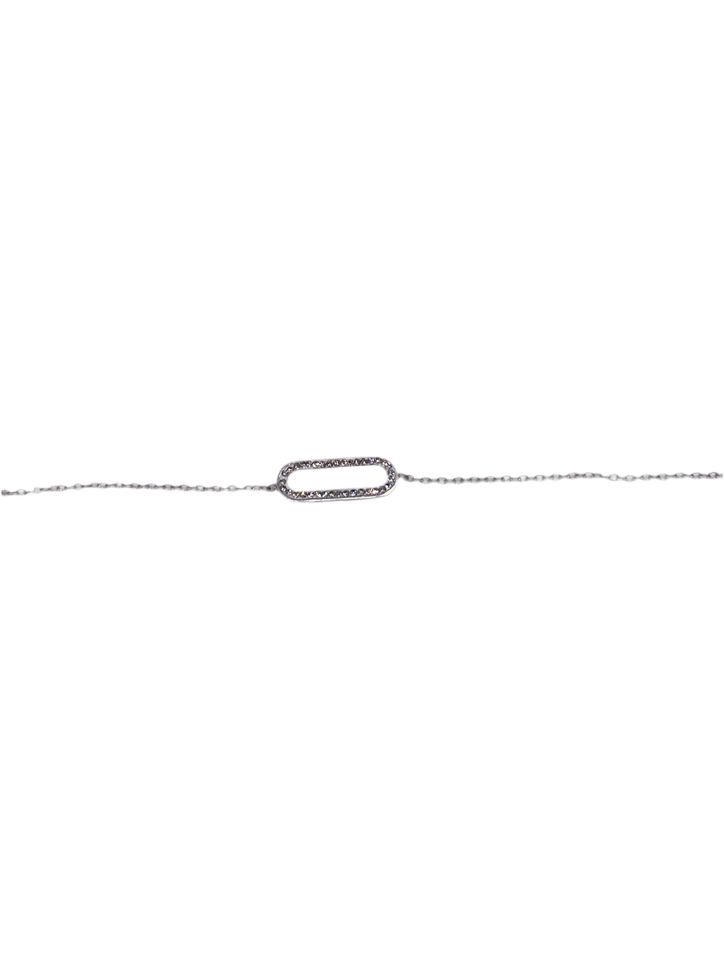 BRACELET ACIER MOTIF RECTANGLE ARRONDI AVEC STRASS