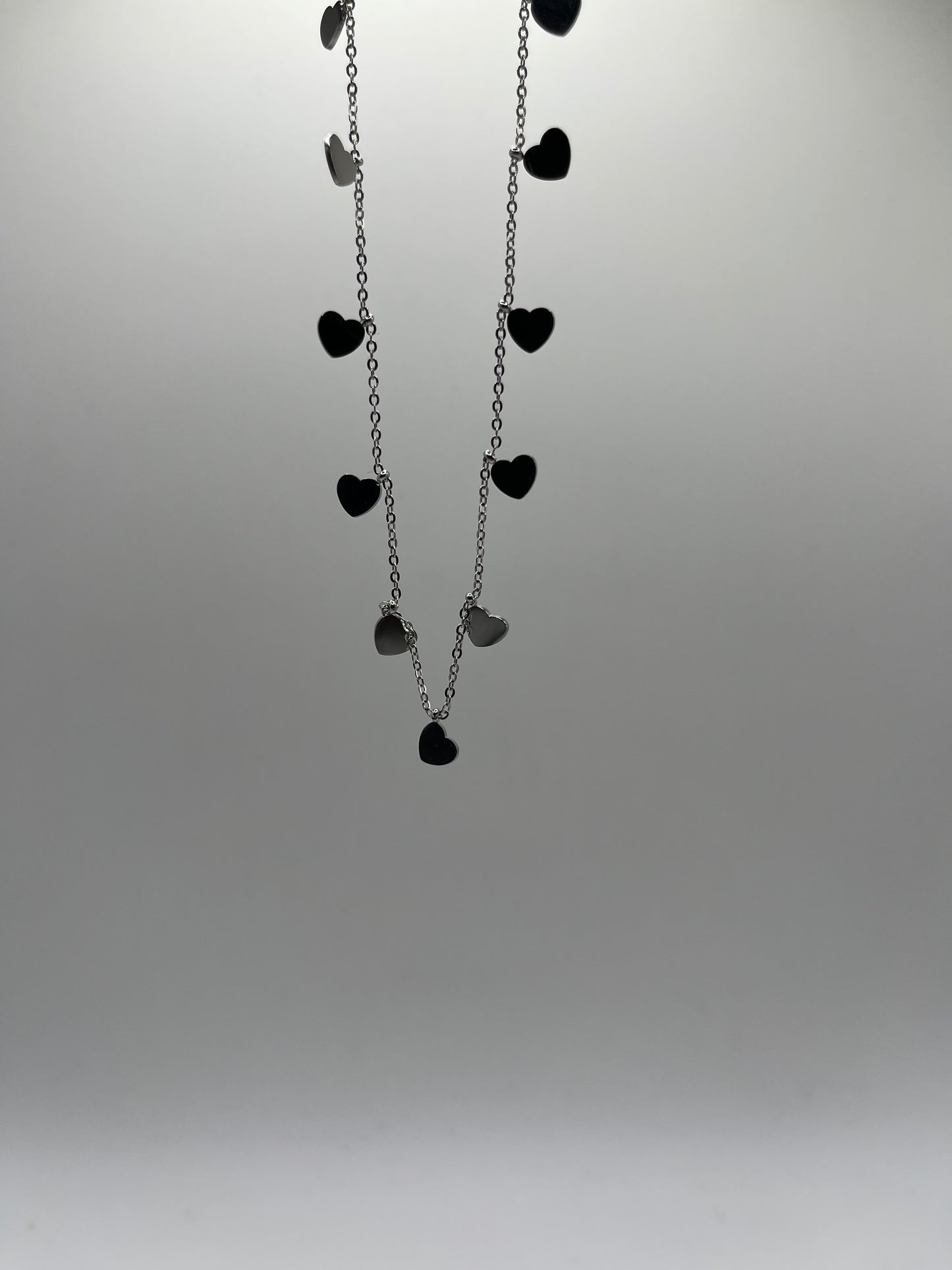 Collier acier multi pampilles motif cœur