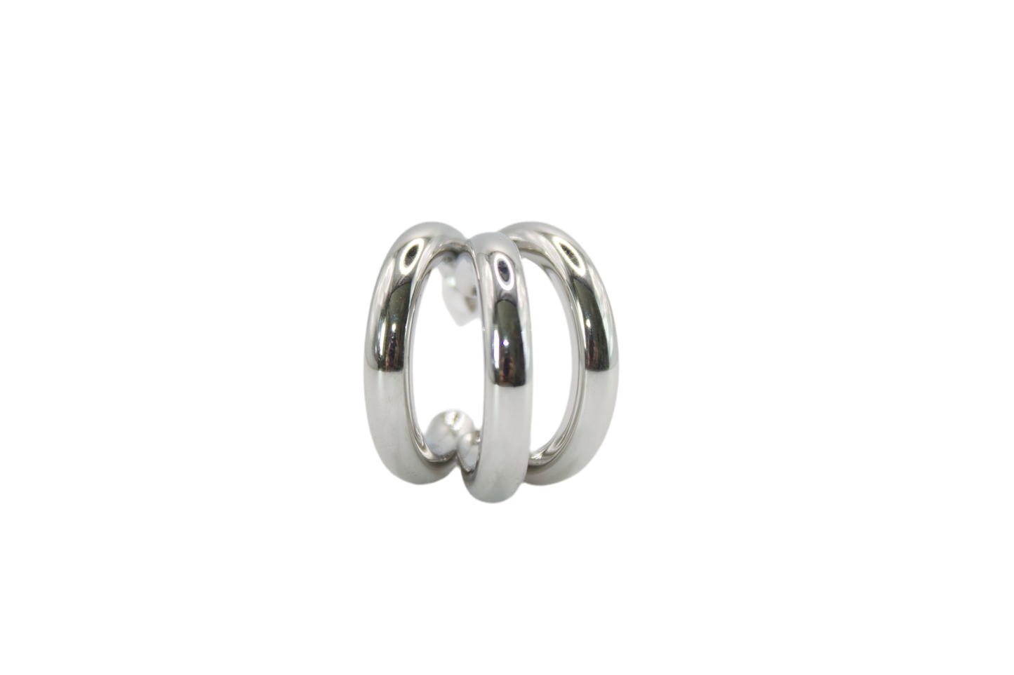 CREOLES ACIER BLANC 3 ANNEAUX