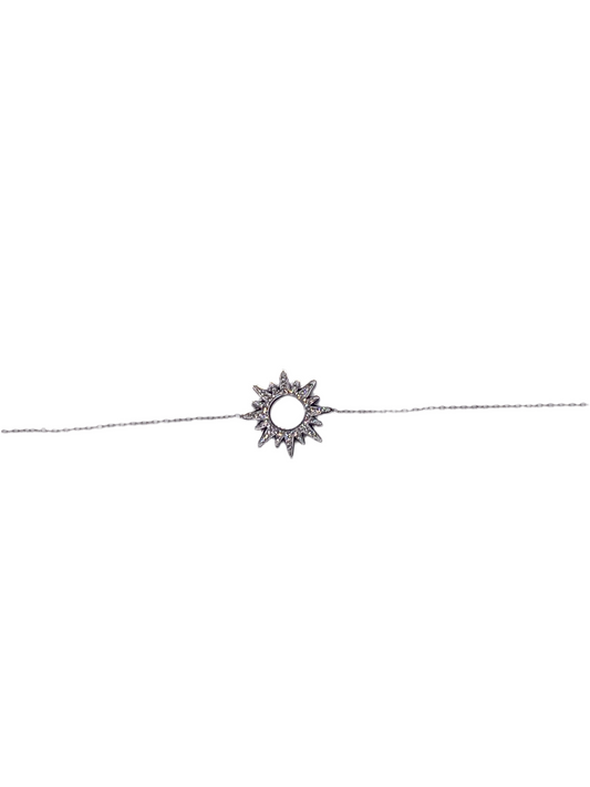 BRACELET ACIER MOTIF SOLEIL AVEC STRASS