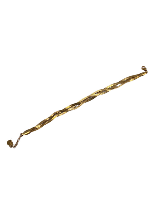 BRACELET ACIER JAUNE MIROIR TRESSE