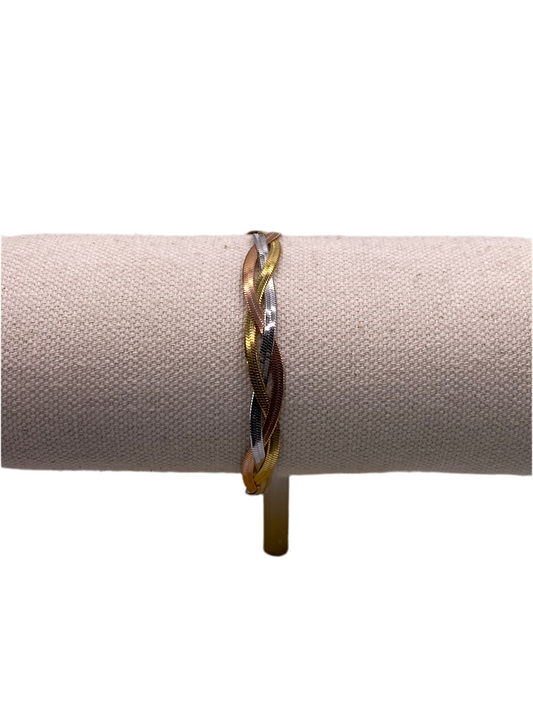 BRACELET TRICOLORE MIRROIR TRESSE